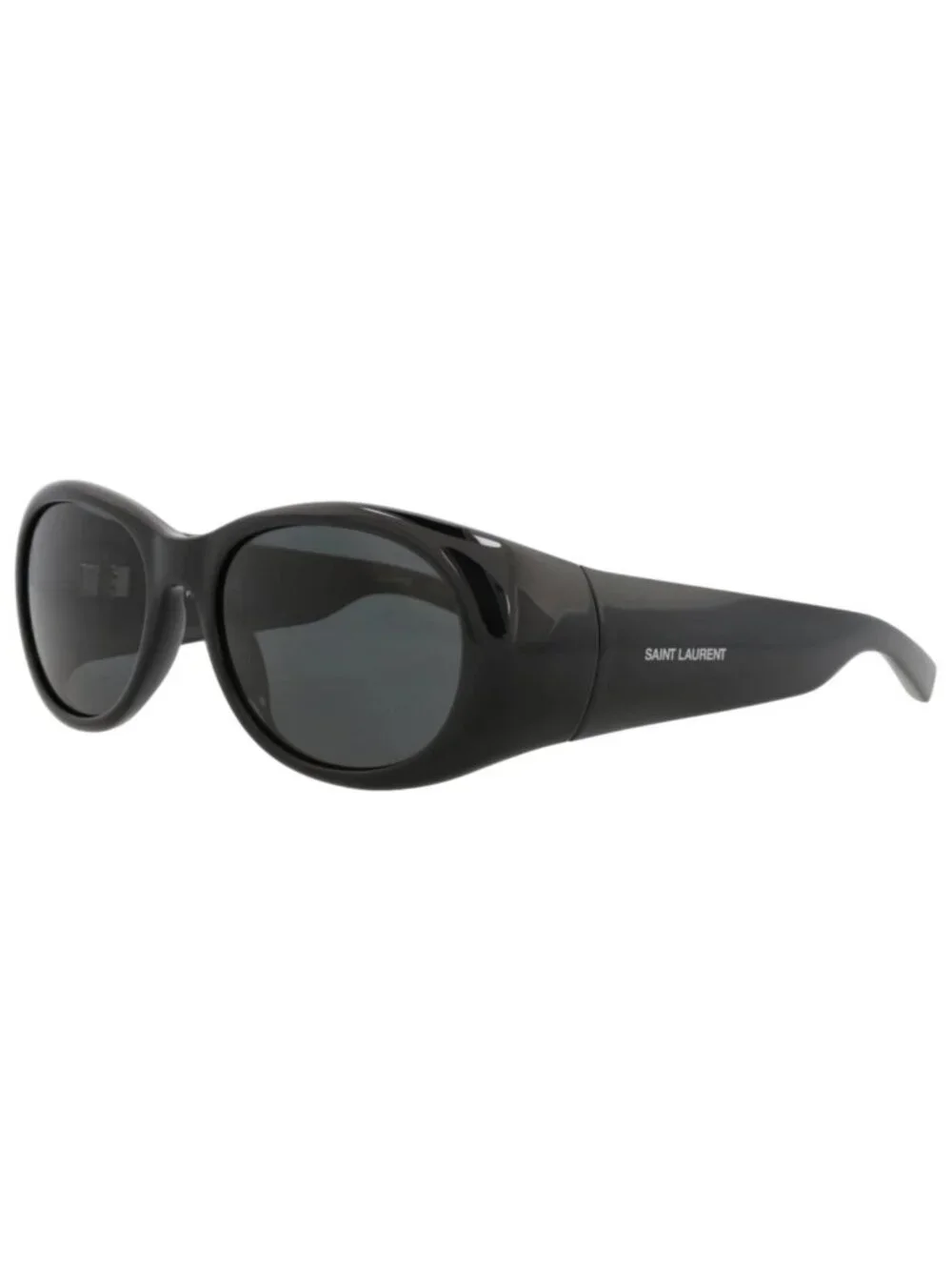 New Saint Laurent Women's Sunglasses Round Oval Bio Injection Frame Black Black
